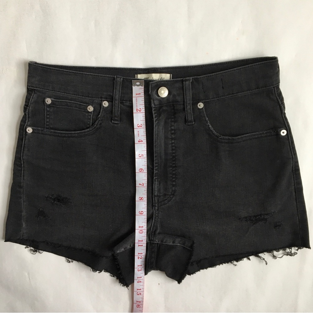 Madewell The Perfect Jean Short Ripped Edition in Underwood Wash Black Size 30 - Picture 11 of 17